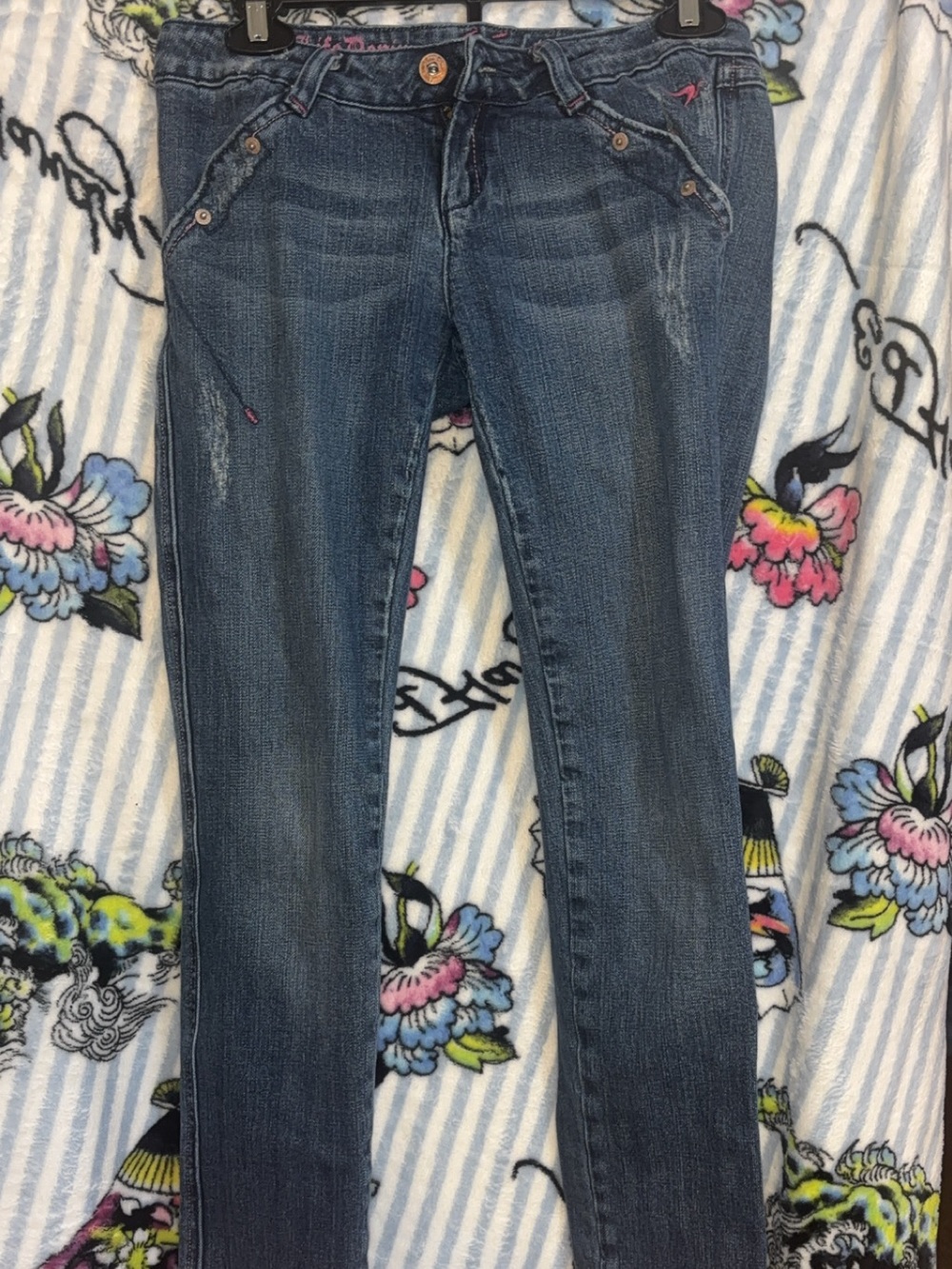 Azzure Skinny Mid-Rise Blue Denim Jeans — Women